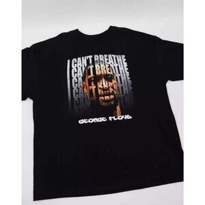 Vintage GEORGE FLOYD I CAN'T BREATH TEE SHIRT BLACK LARGE (fits Mens Medium)